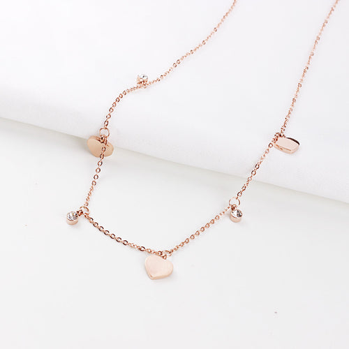 Titanium Steel Heart Pendant Choker Necklace